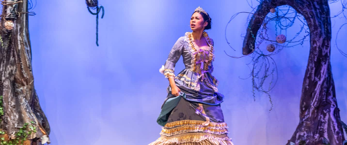 Theatre student on stage in a performance