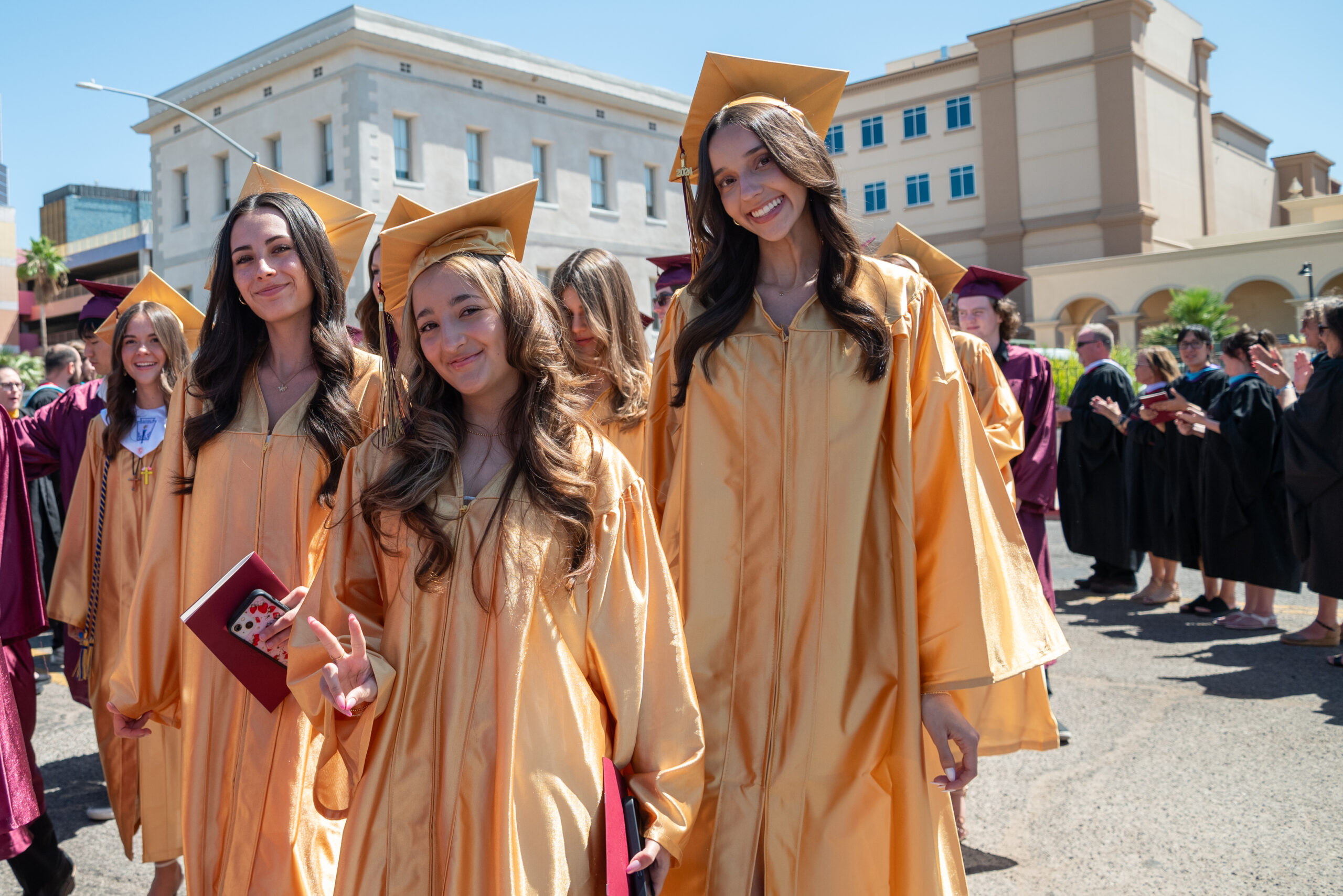 Graduates in caps and gowns