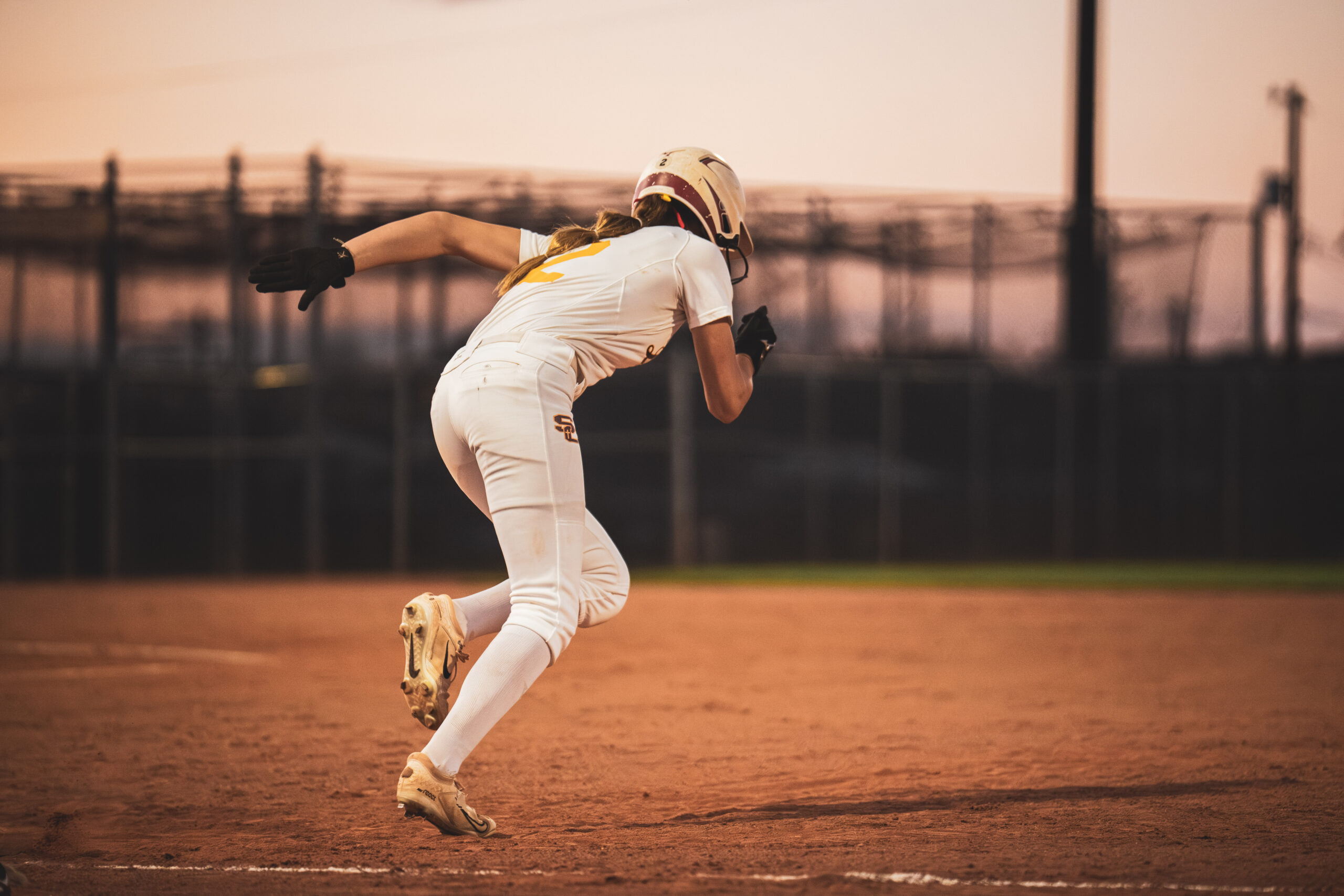 Girls playing softball