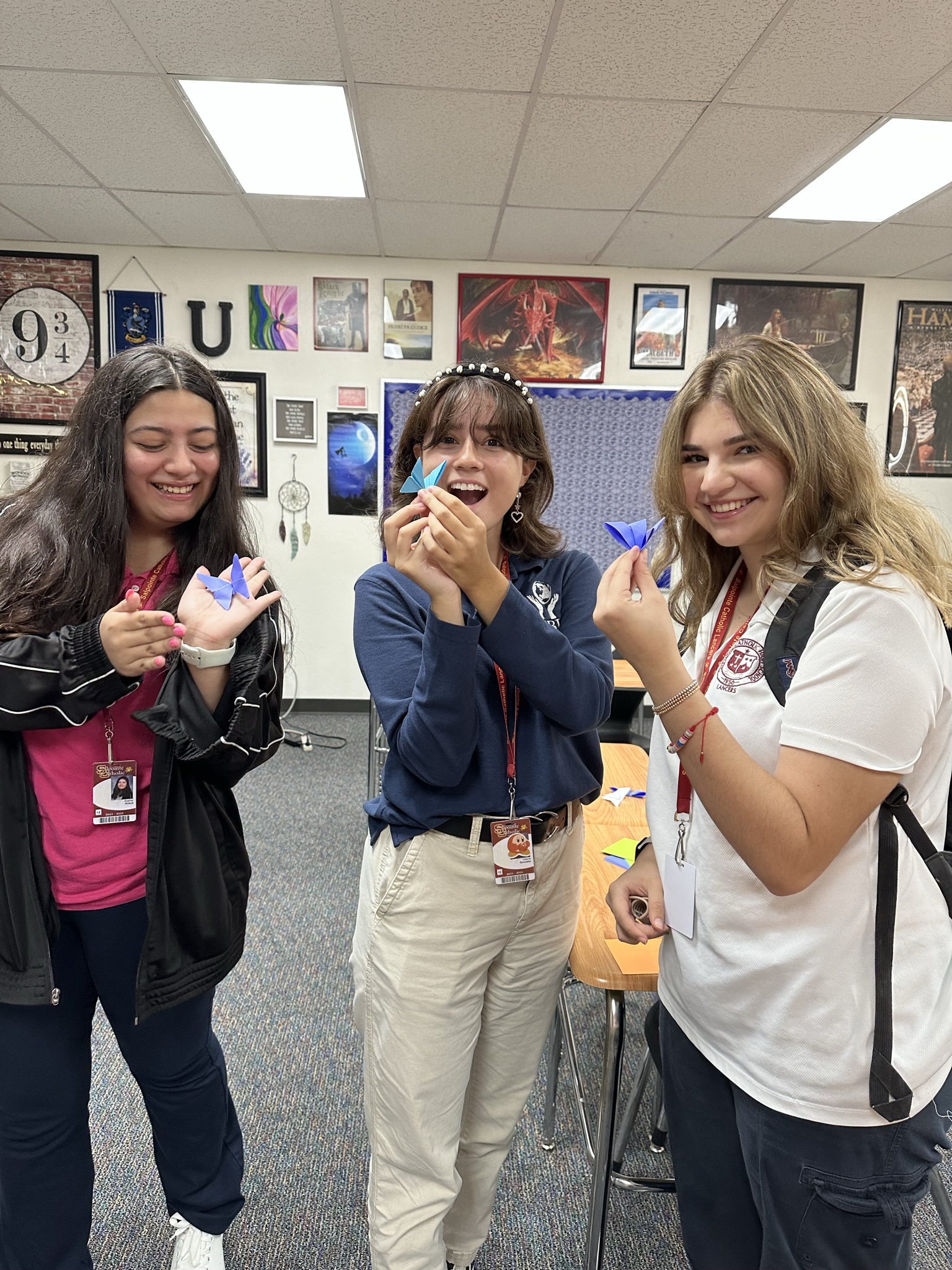 origami club students posing for community period